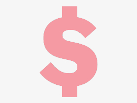 Dollar Sign in pink color